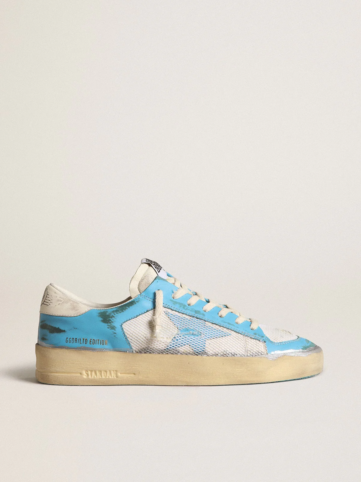 Men | Stardan Lab Light Blue Nappa Leather & White Mesh | Light Blue x White - Image 8