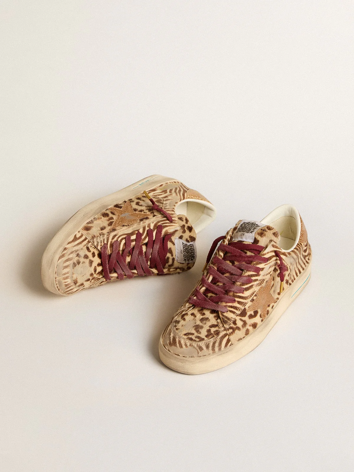 Men | Stardan Ltd Animal-Print Pony Skin with Gold Glitter Star | Burro x Testa Di Moro x Gold - Image 2