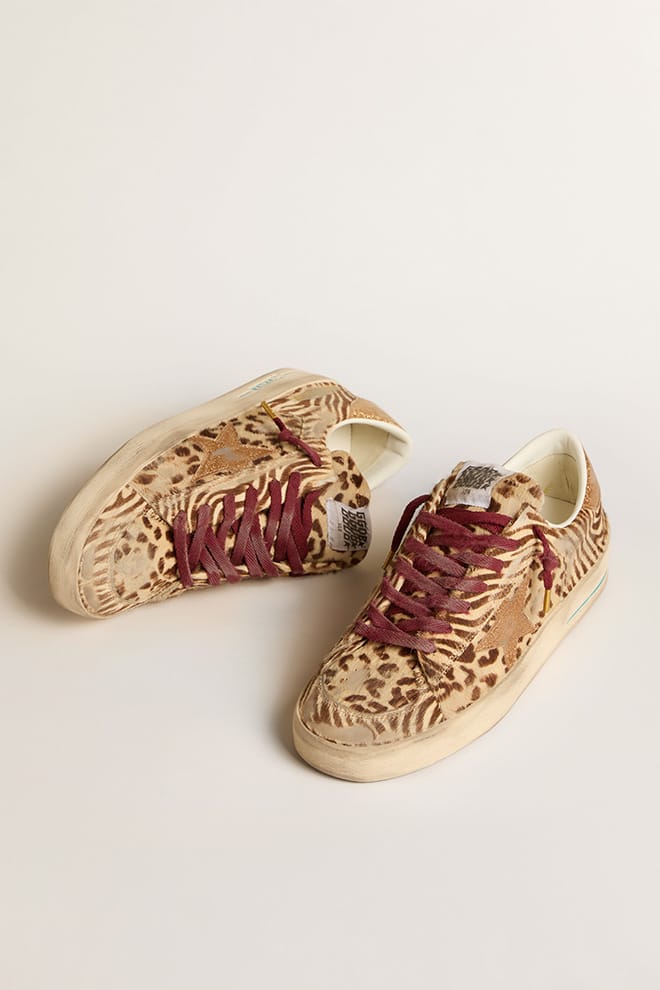 Men | Stardan Ltd Animal-Print Pony Skin with Gold Glitter Star | Burro x Testa Di Moro x Gold - Image 4