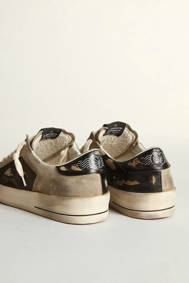 Men | Stardan Taupe Suede & Black Mesh | Taupe x Platinum x Black - Image 6