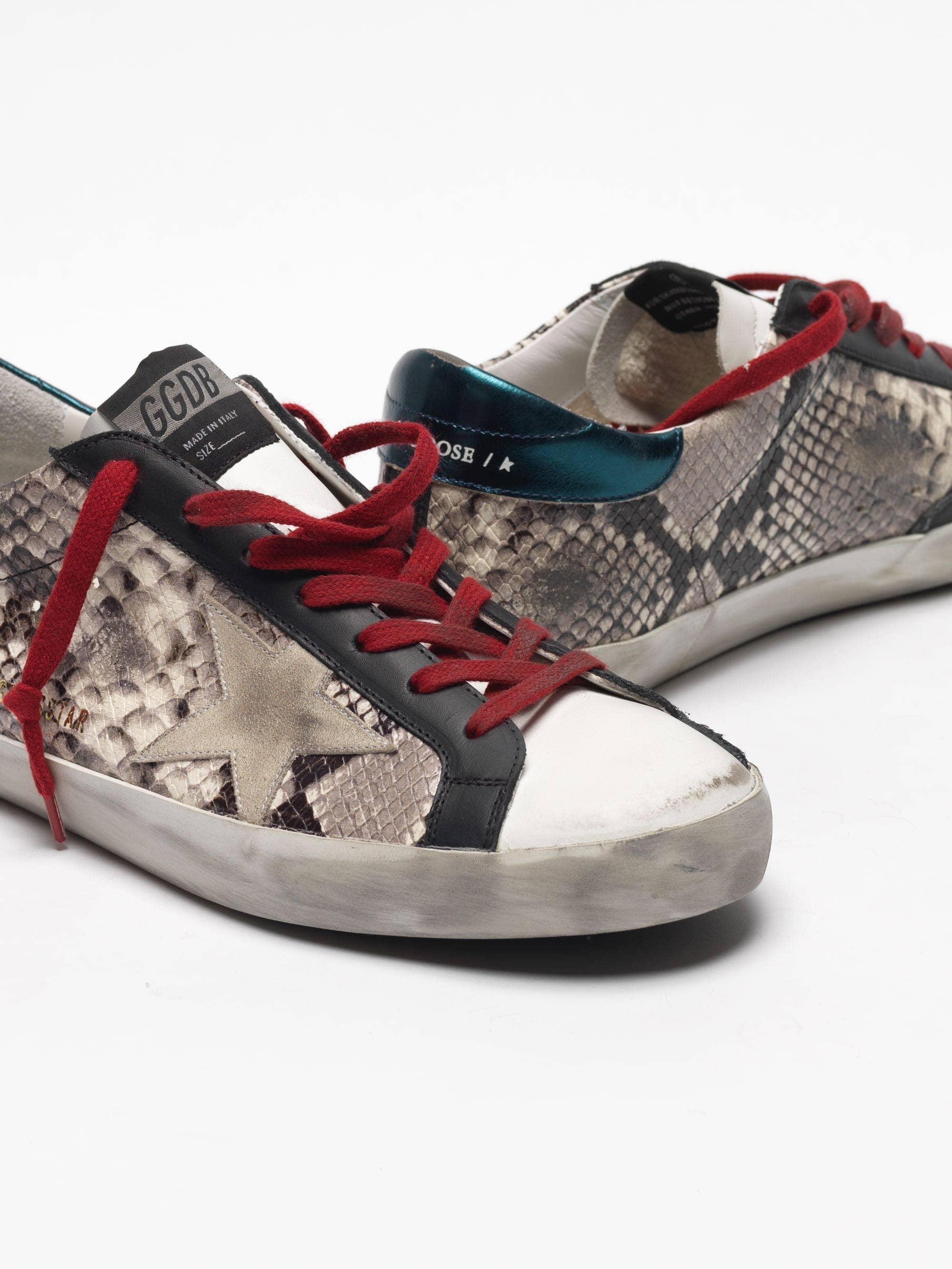 Men | Super-Star Animalier Pattern with Cream Star Green Heel Tab & Red Laces - Image 8