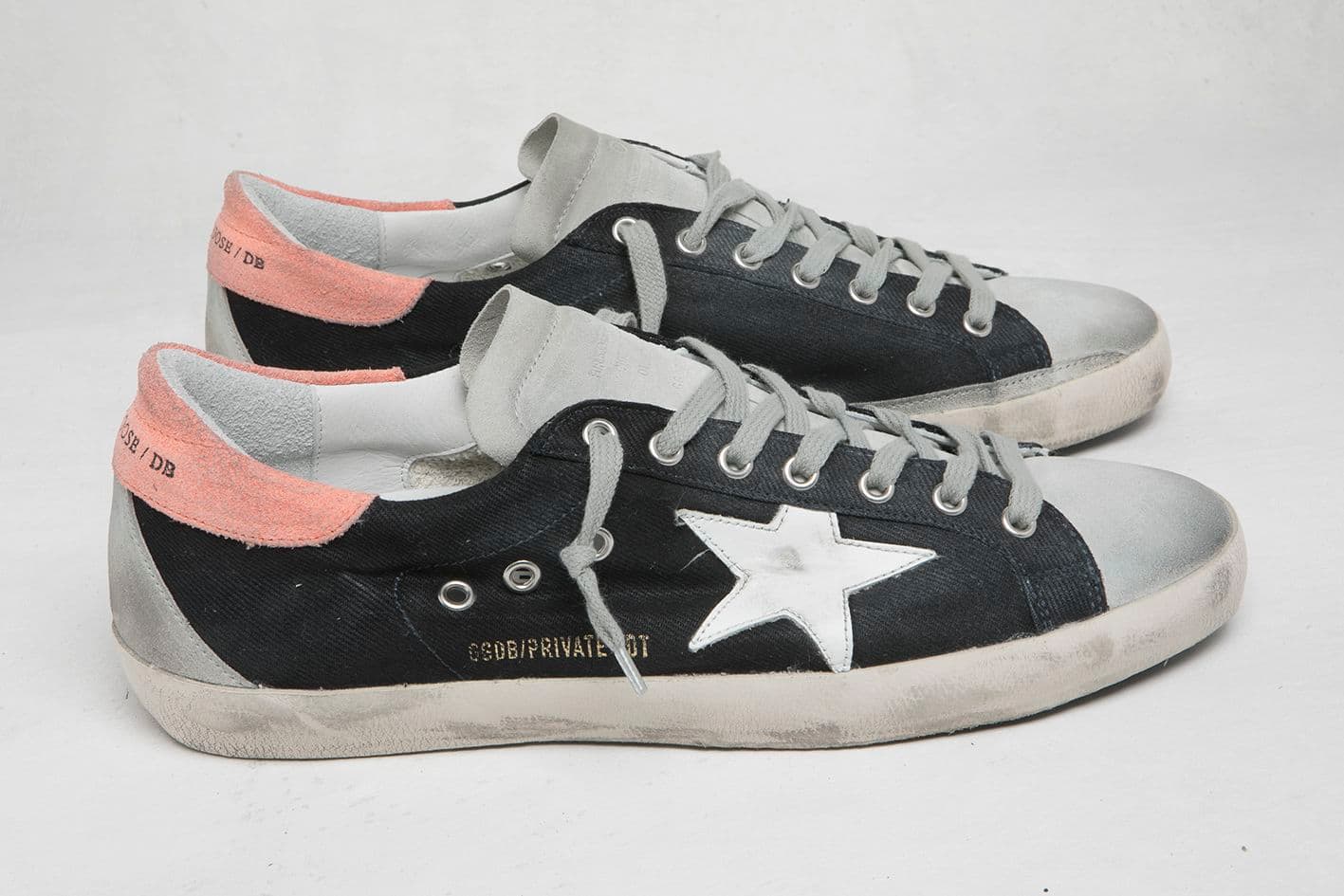 Men | Super-Star Black Denim with White Star & Light Pink Heel Tab - Image 2