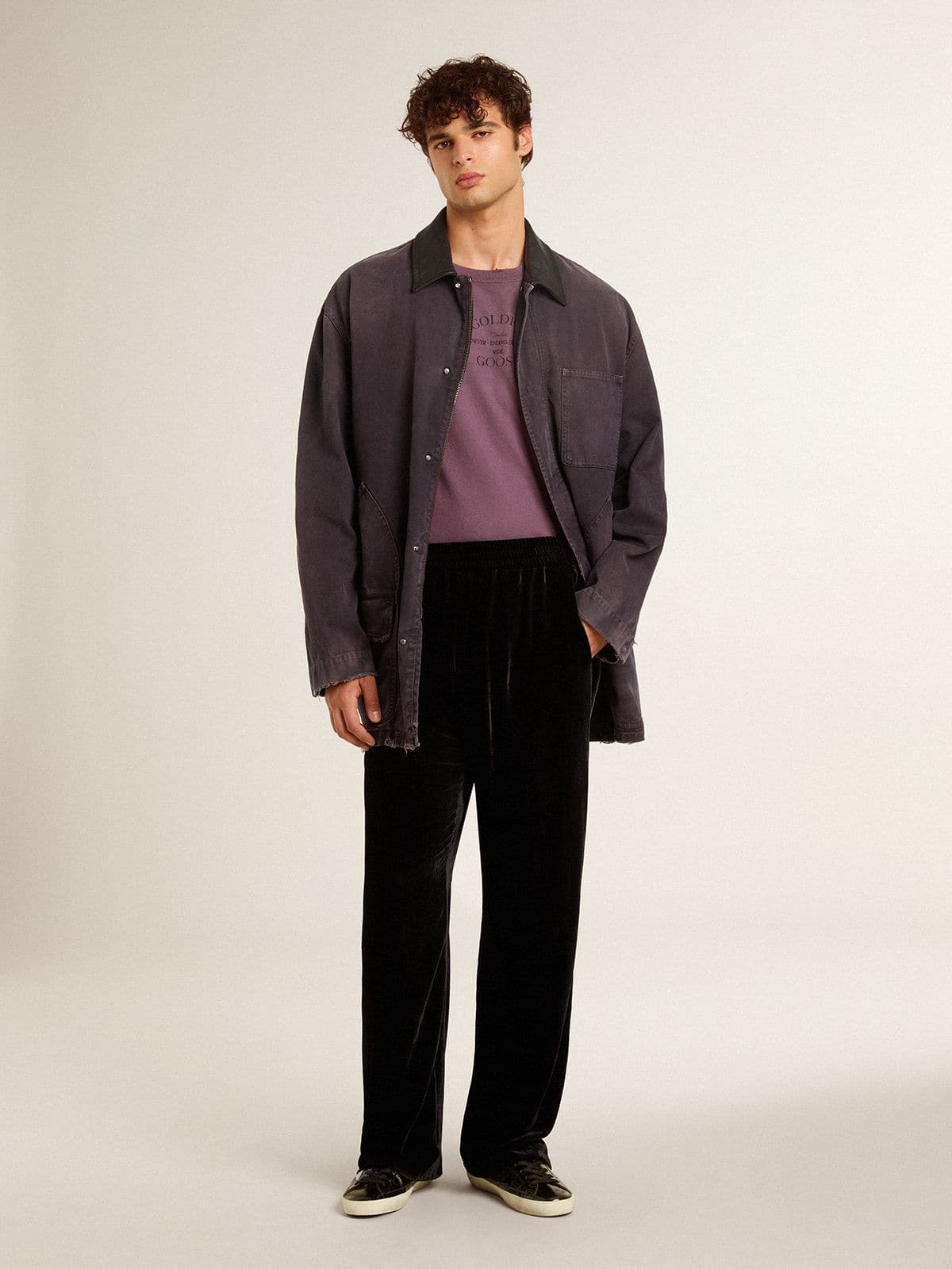 Men | Super-Star Black Patent Leather with Suede Star & Heel Tab | Black x Beige - Image 9