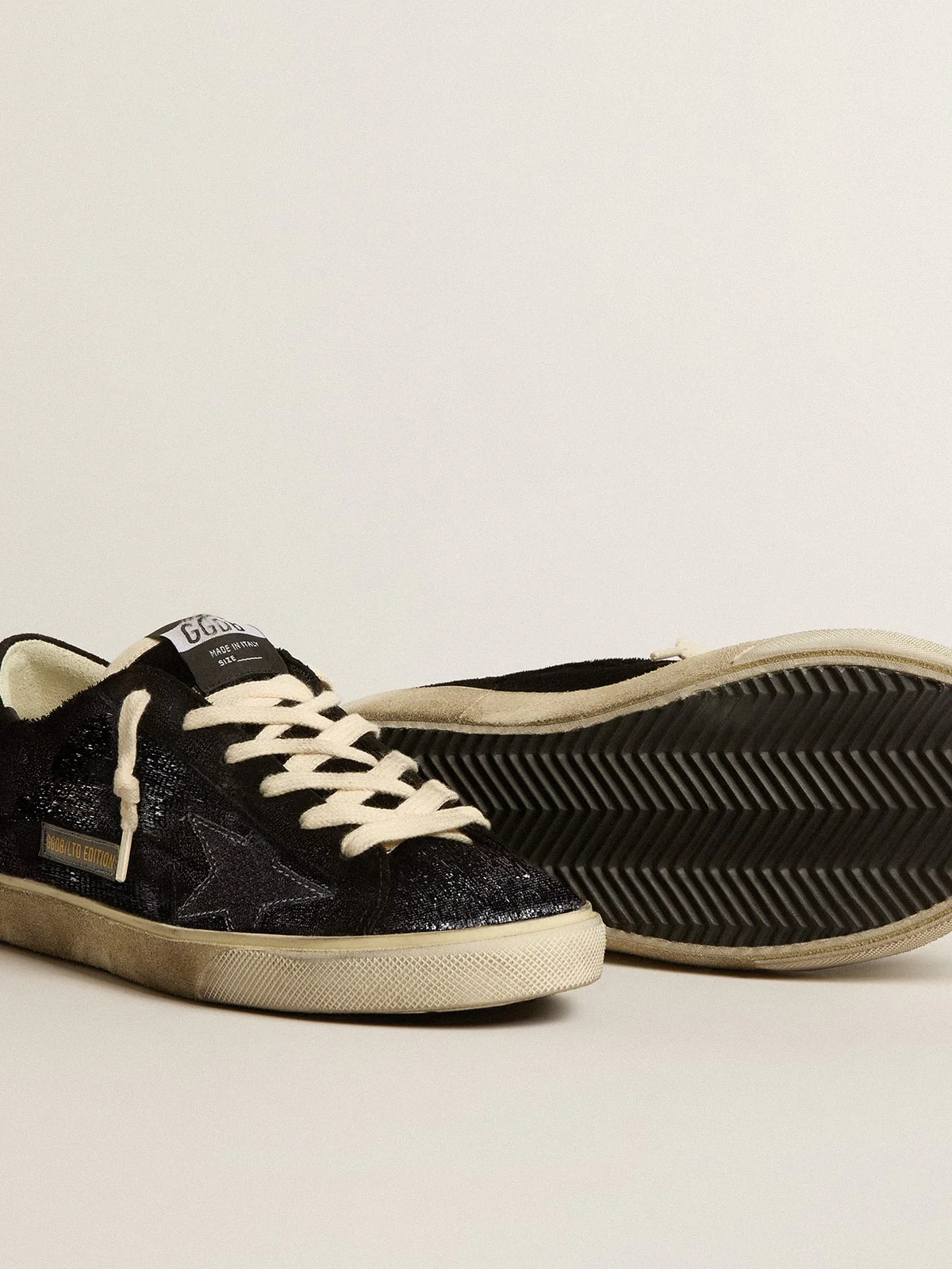 Men | Super-Star Black Velvet & Suede with Black Suede Star | Black - Image 2