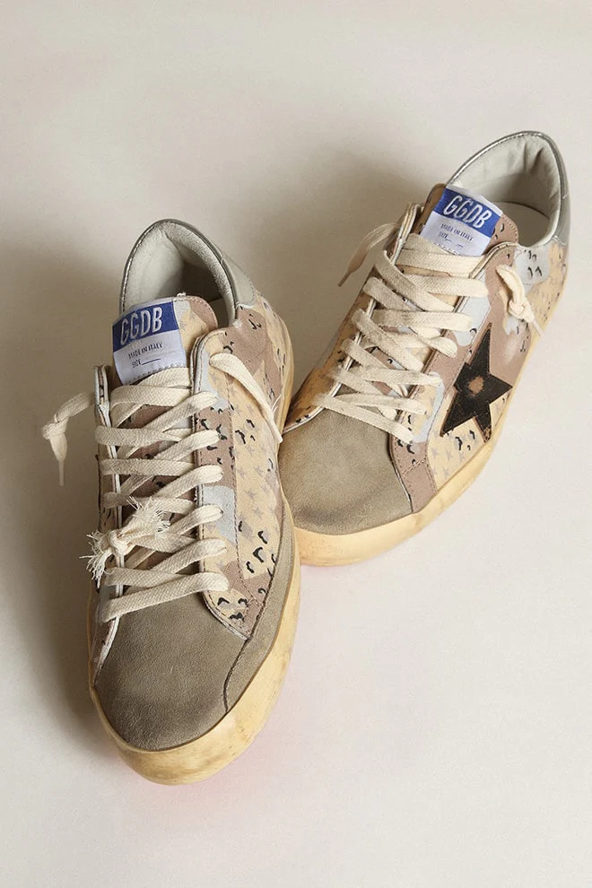 Men | Super-Star Desert Camouflage with Black Star & Silver Heel | Desert Camouflage x Taupe x Black x Silver - Image 5