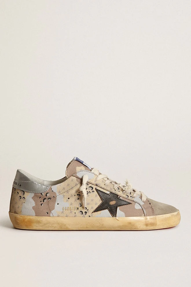 Men | Super-Star Desert Camouflage with Black Star & Silver Heel | Desert Camouflage x Taupe x Black x Silver - Image 8