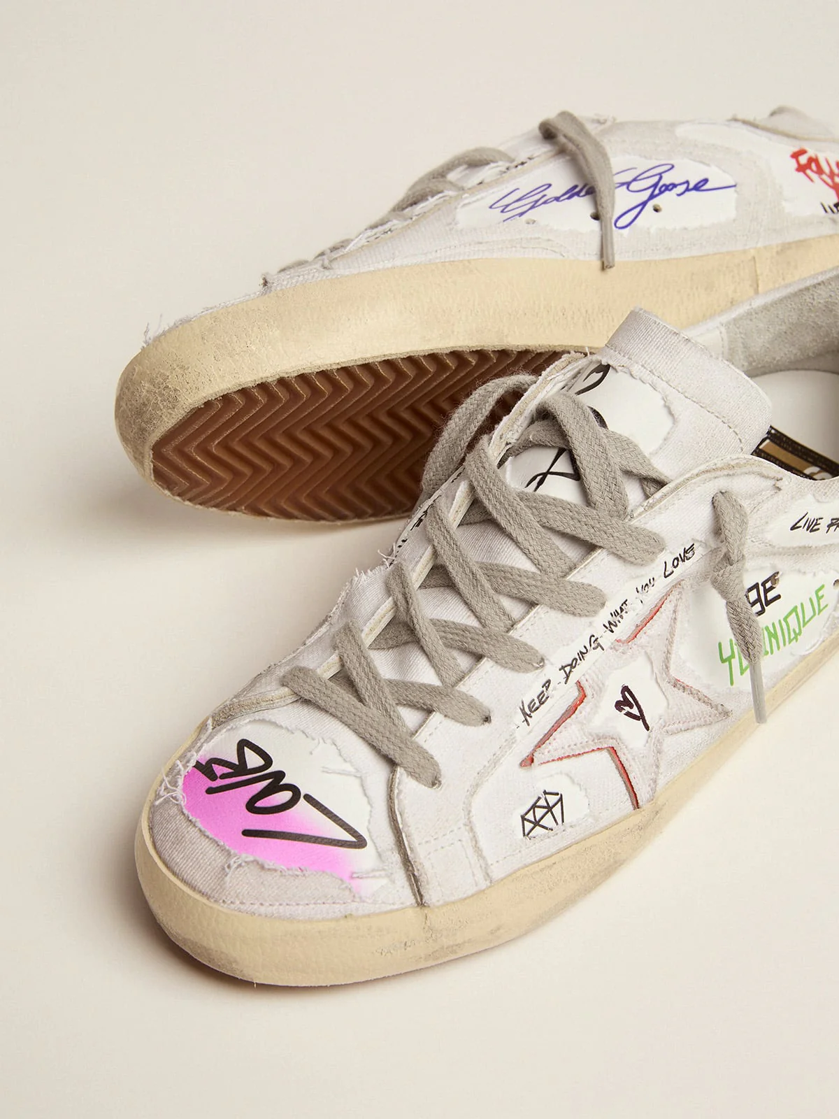 Men | Super-Star Dream Maker White with Reverse Construction | White x Multicolor - Image 4