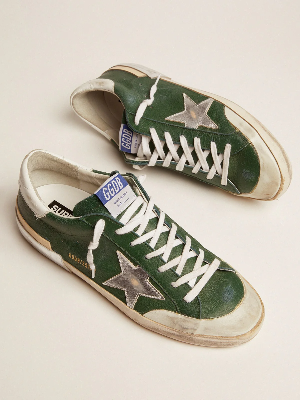 Men | Super-Star Green Leather & Multifoxing | Green x Silver x White - Image 4