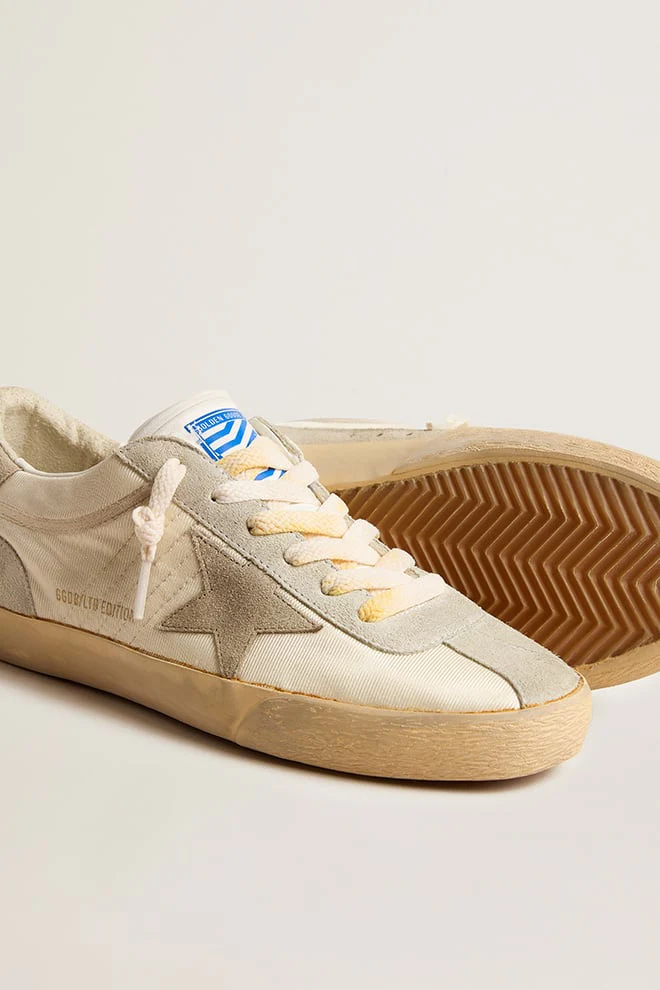 Men | Super-Star Lab Nylon with Dove-Gray Star & Ice-Gray Suede Inserts | White x Ice x Taupe - Image 8