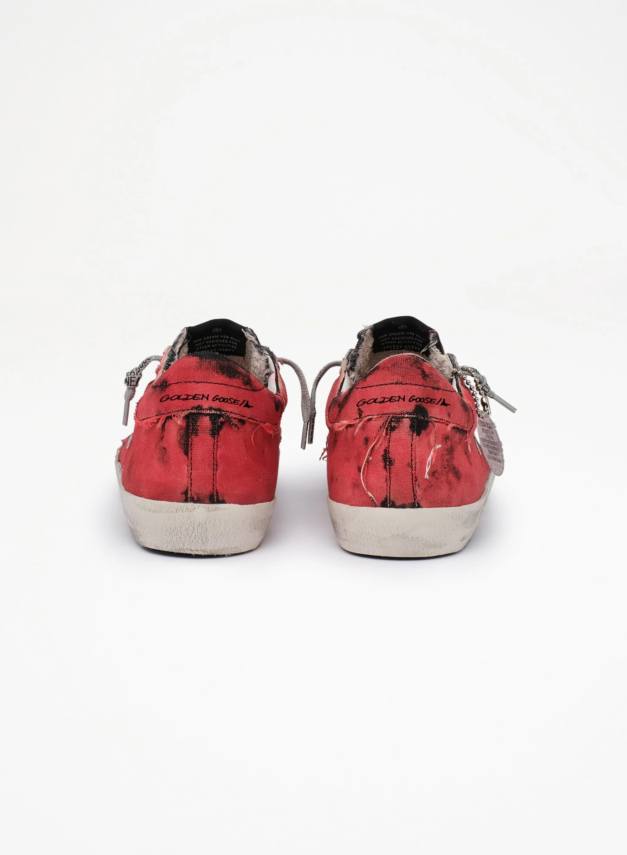 Men | Super-Star Lab Sneakers Red & Black Canvas with Silver Star | Dark Red x Silver - Image 9