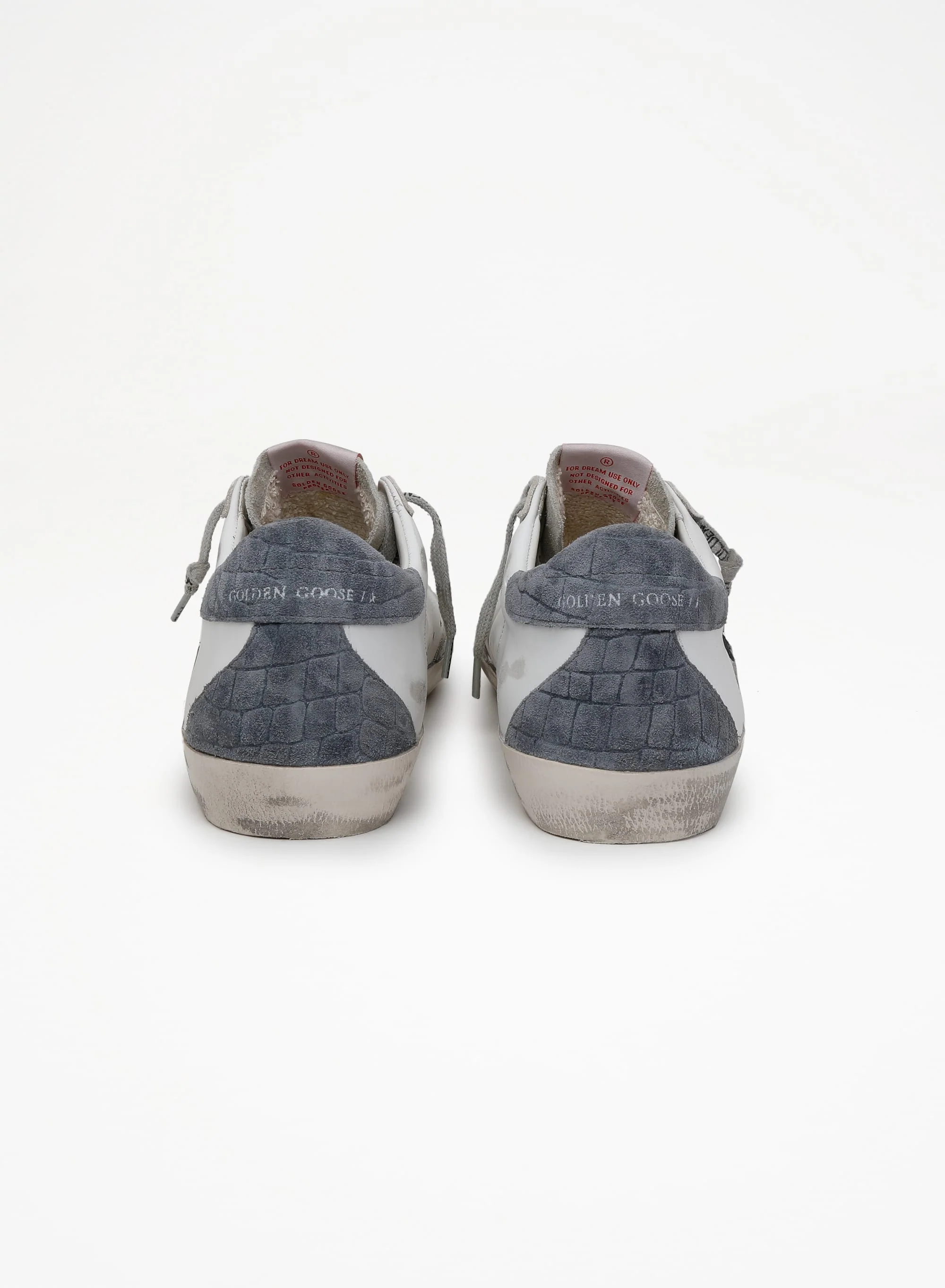 Men | Super-Star Ltd Sneakers with Black Star & Crocodile-Print Heel Tab | White x Ice x Black x Grey - Image 5