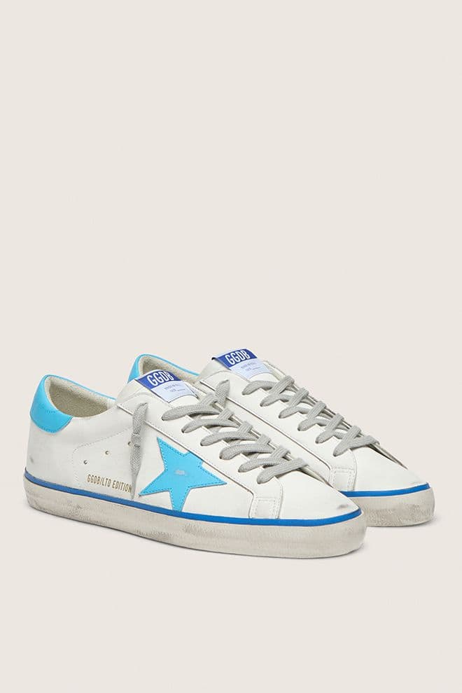 Men | Super-Star Ltd White Leather with Light Blue Leather Star & Heel Tab | Optic White x Light Blue x Blue - Image 18