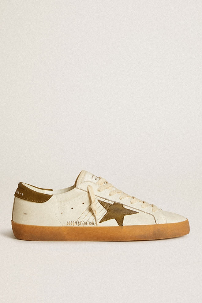 Men | Super-Star Ltd with Military Green Nubuck Star & Heel Tab | White x Ice x Dark Green - Image 5