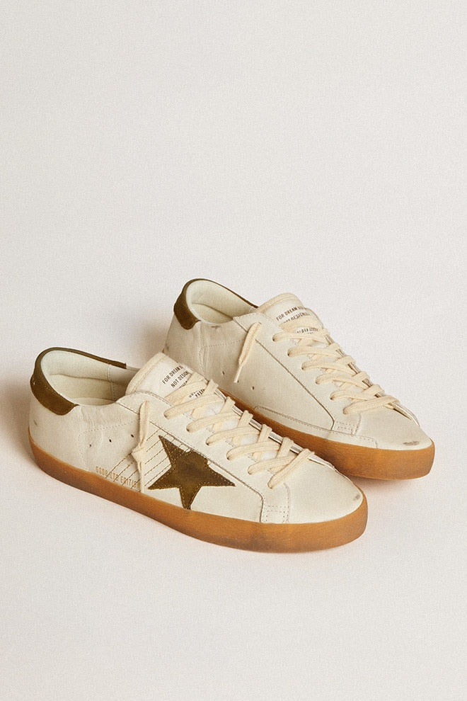 Men | Super-Star Ltd with Military Green Nubuck Star & Heel Tab | White x Ice x Dark Green - Image 7