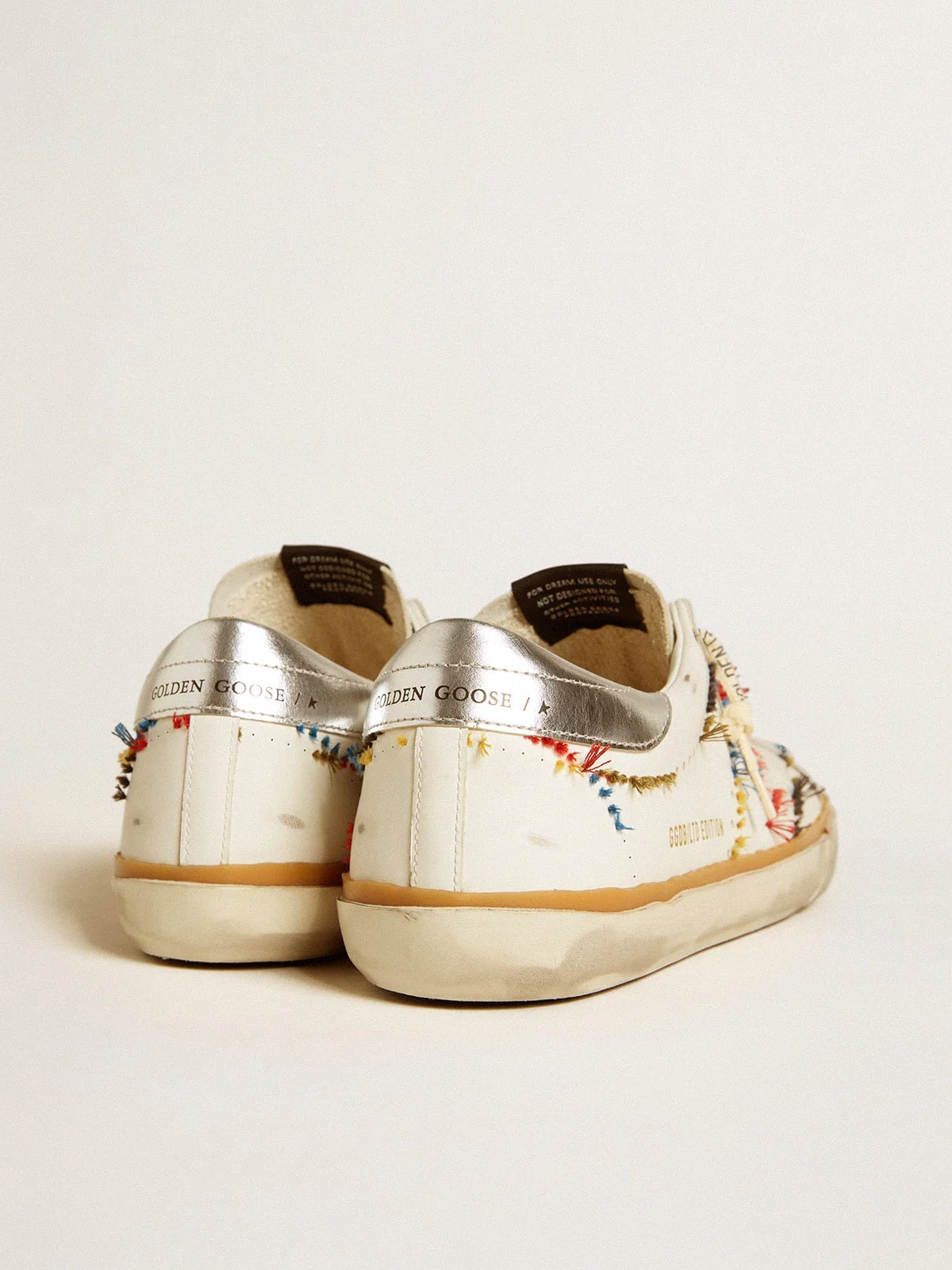 Men | Super-Star Ltd with Perforated Star & Metallic Leather Heel Tab | Optic White x Silver - Image 7