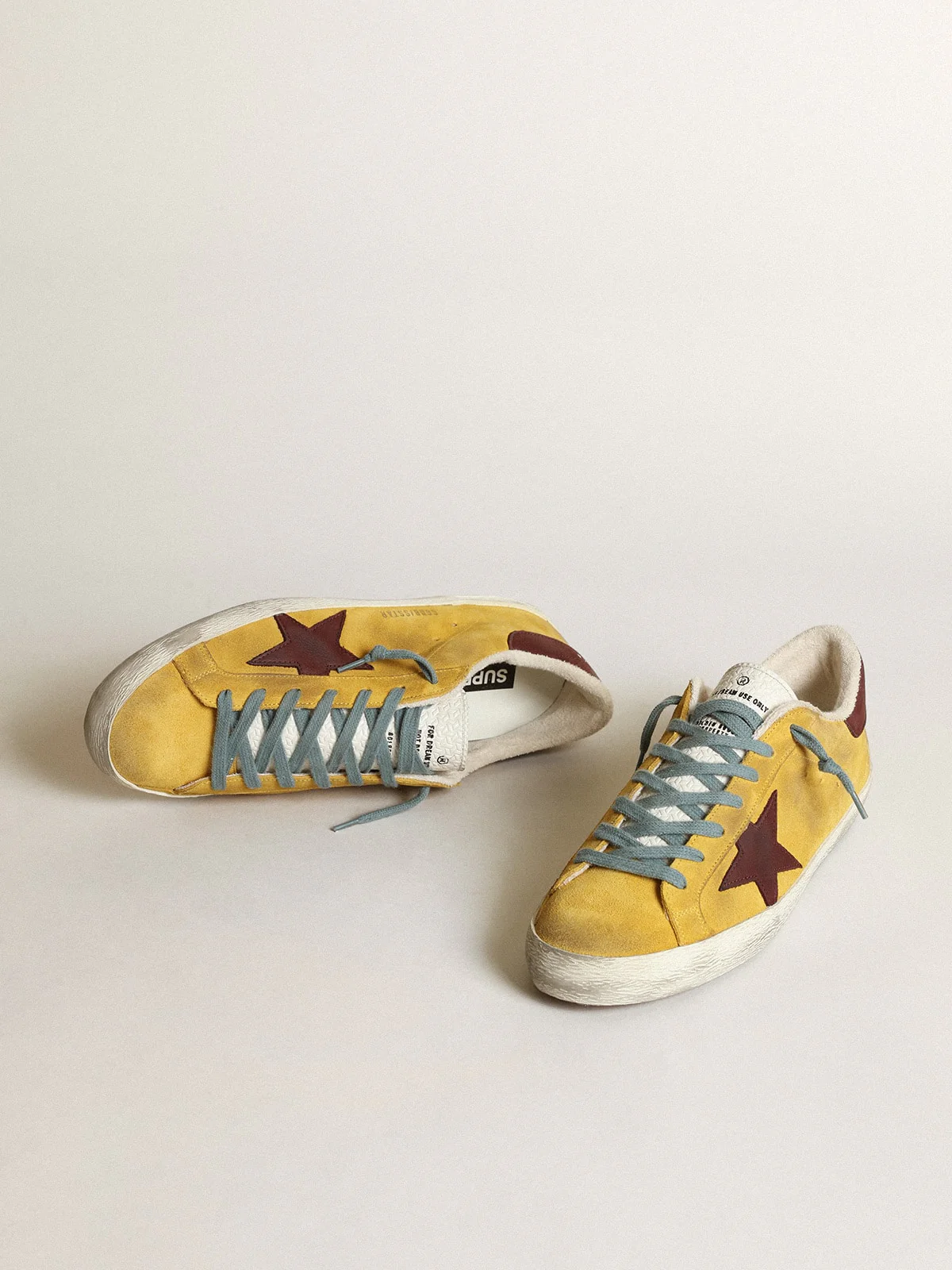 Men | Super-Star Mustard-Colored Suede with Brown Nubuck Star | Mustard x Chocolate x White - Image 7