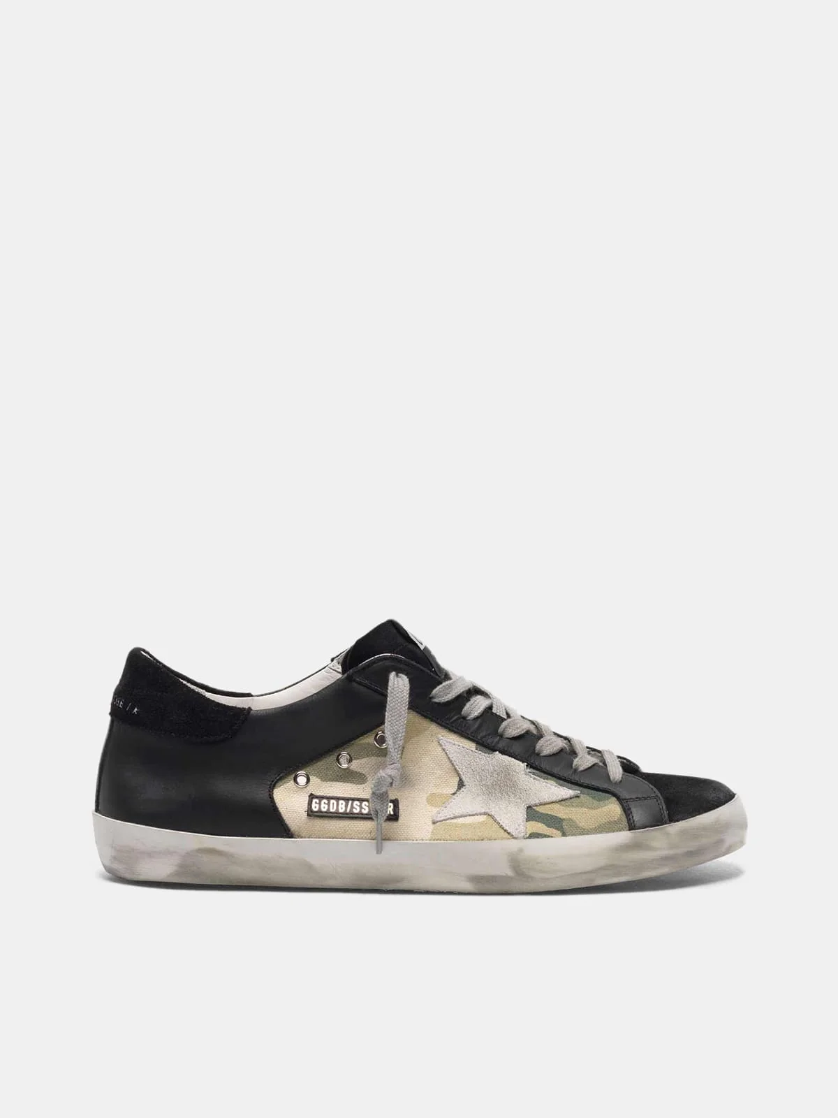 Men | Super-Star Sneakers Black Leather & Camouflage Canvas - Image 4