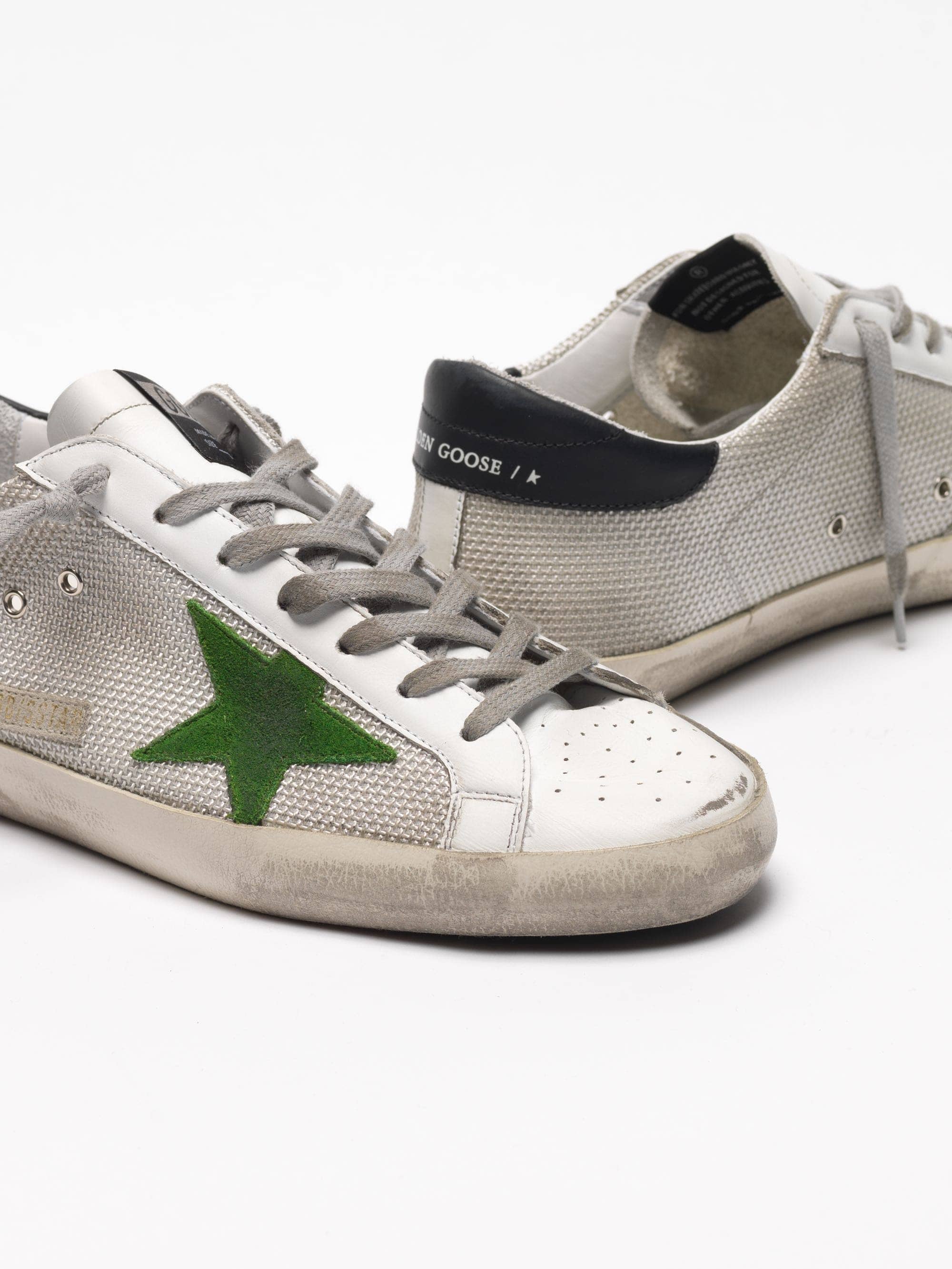 Men | Super-Star Sneakers Leather & Mesh with Green Star - Image 8