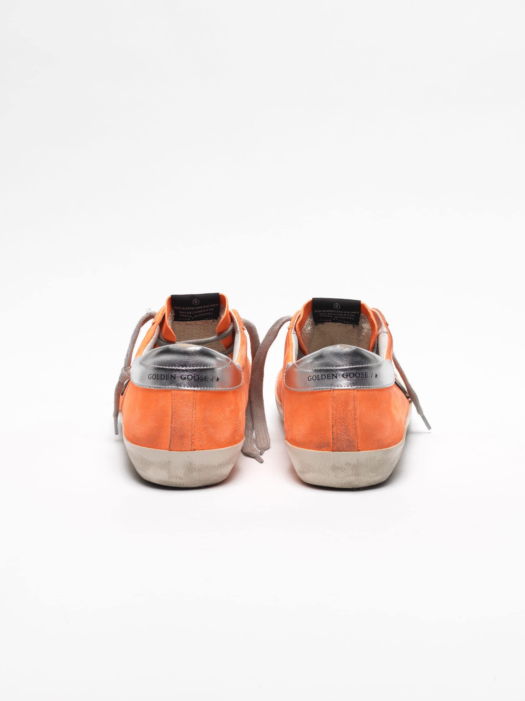 Men | Super-Star Sneakers Orange Leather with Black Star & Silver Heel Tab - Image 5