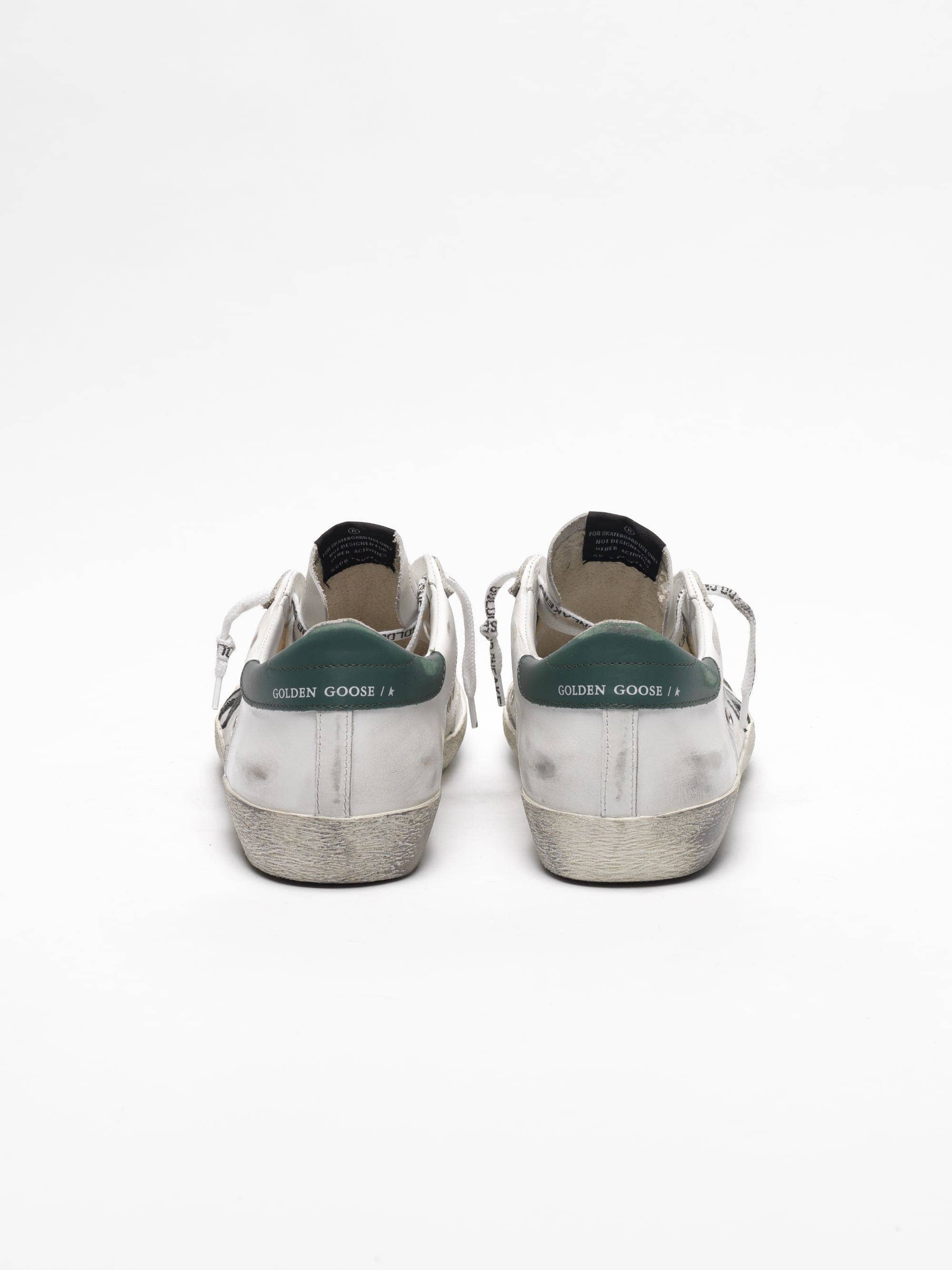Men | Super-Star Sneakers White Leather with Black Star & Green Heel Tab - Image 6