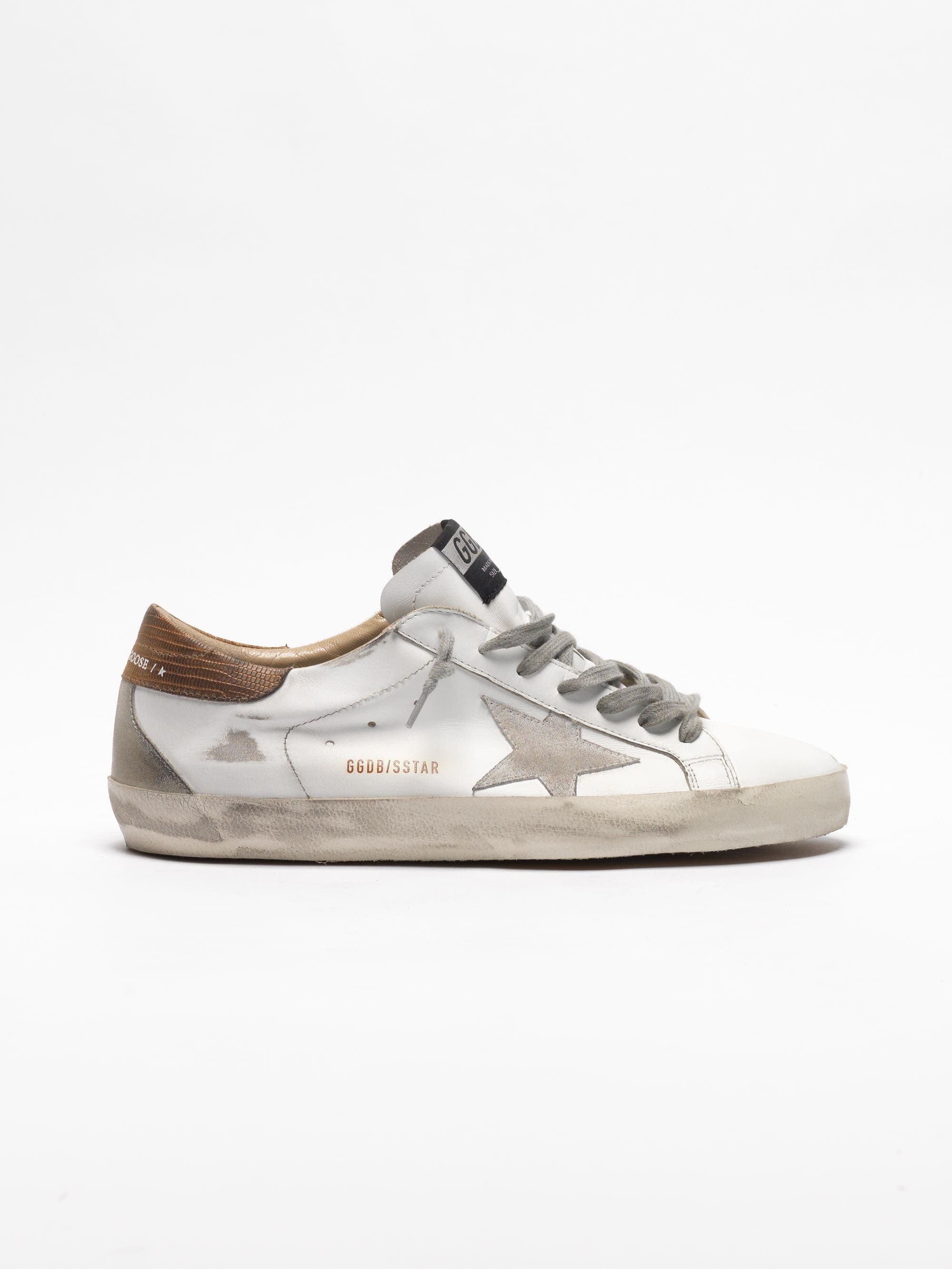 Men | Super-Star Sneakers White Leather with Brown Laminated Heel Tab - Image 3