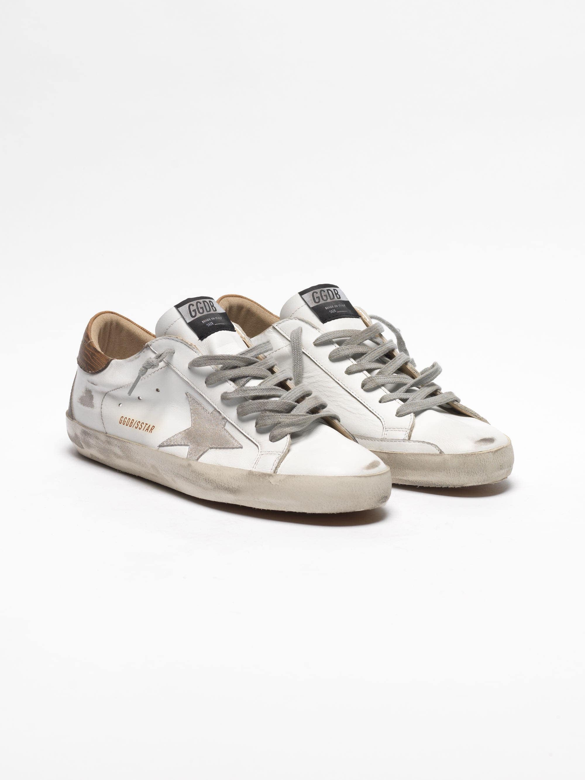 Men | Super-Star Sneakers White Leather with Brown Laminated Heel Tab - Image 8
