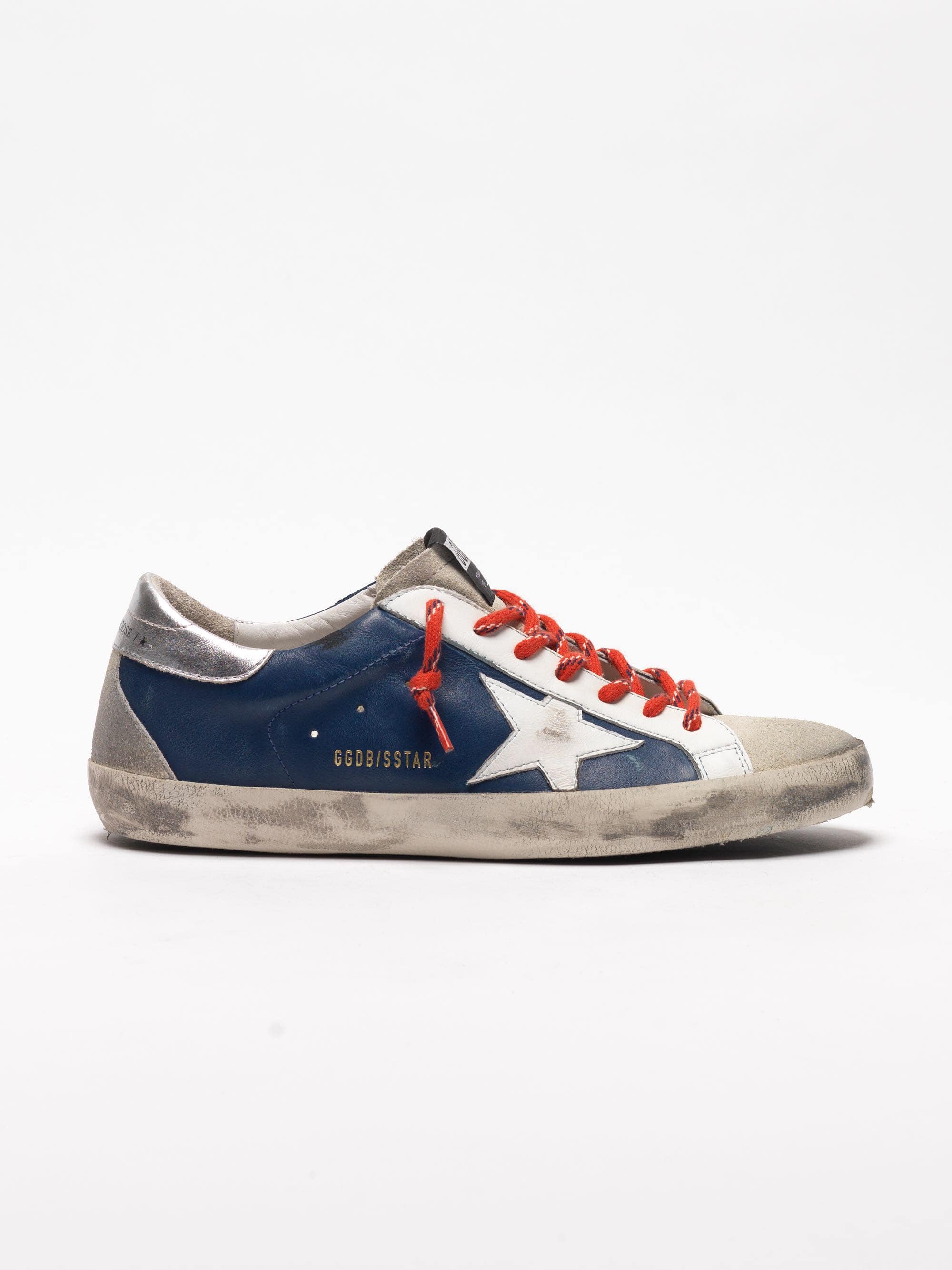 Men | Super-Star Sneakers with Blue Leather-White - Image 3