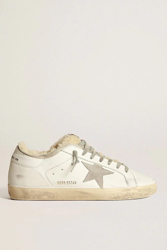 Men | Super-Star Sneakers with Double Structure Shearling | White x Ice x Beige - Image 5