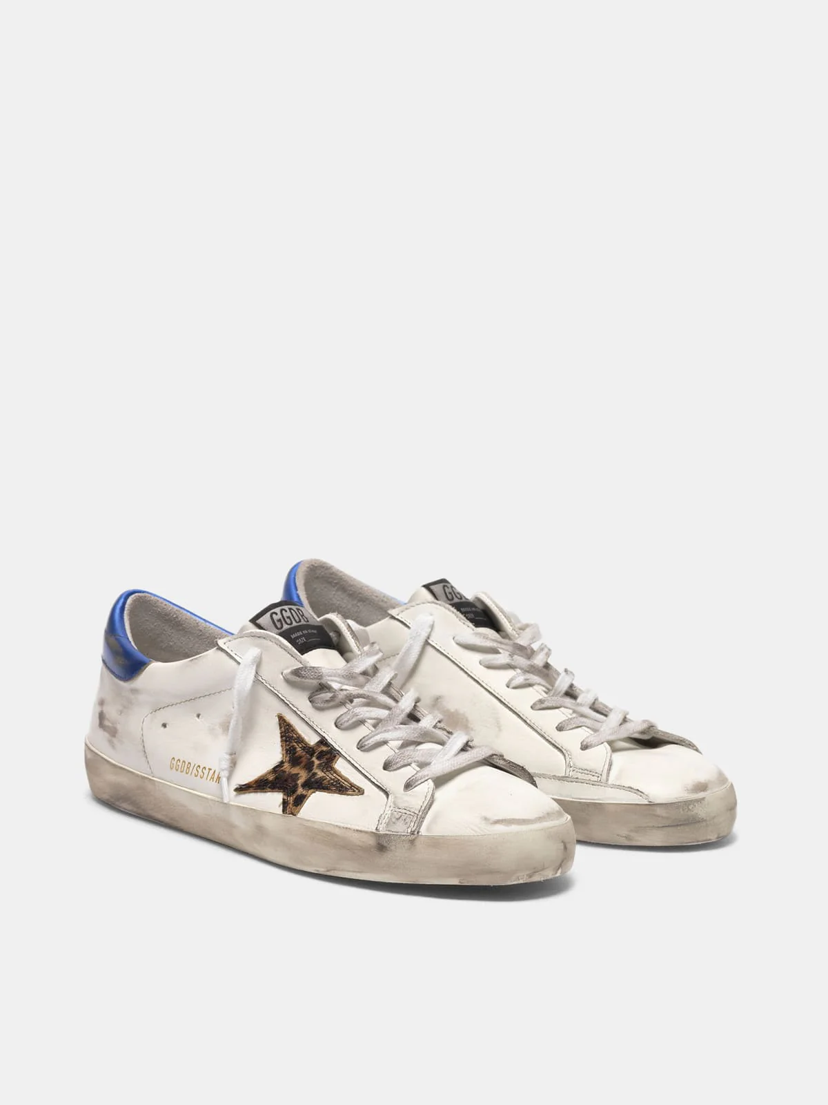 Men | Super-Star Sneakers with Leopard-Print Star & Blue Heel Tab - Image 3