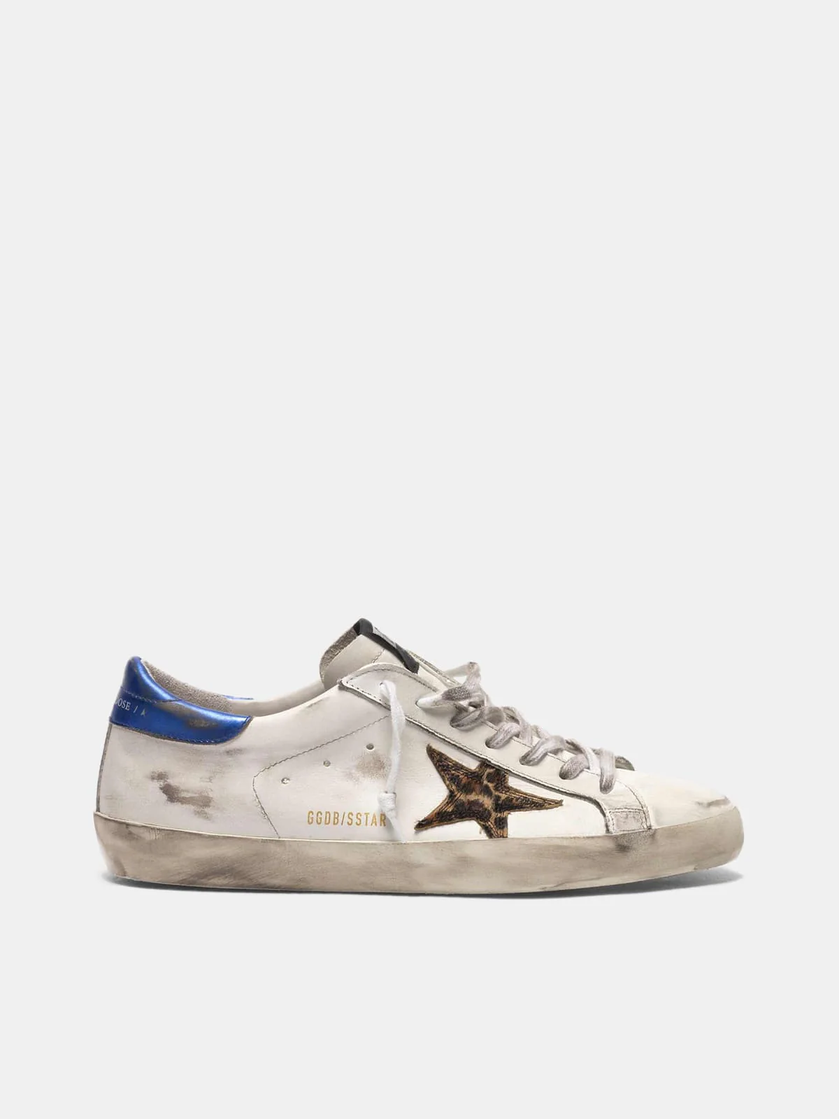 Men | Super-Star Sneakers with Leopard-Print Star & Blue Heel Tab - Image 6