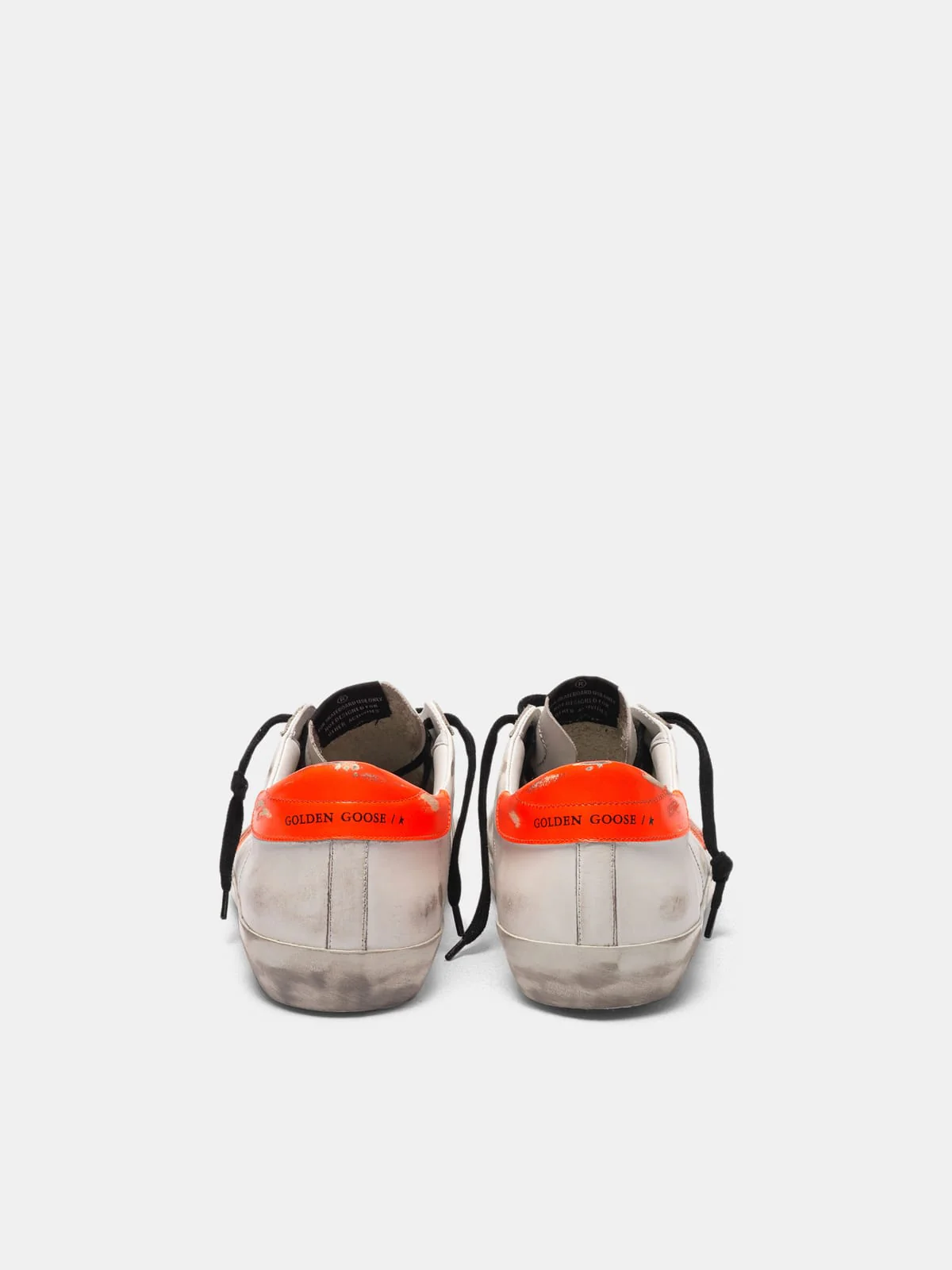 Men | Super-Star Sneakers with Star & Fluorescent Orange Heel Tab - Image 7