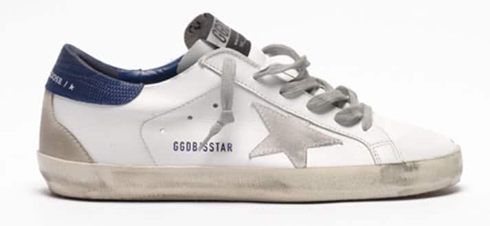 Men | Super-Star White Leather with Grey Star & Blue Heel Tab - Image 2
