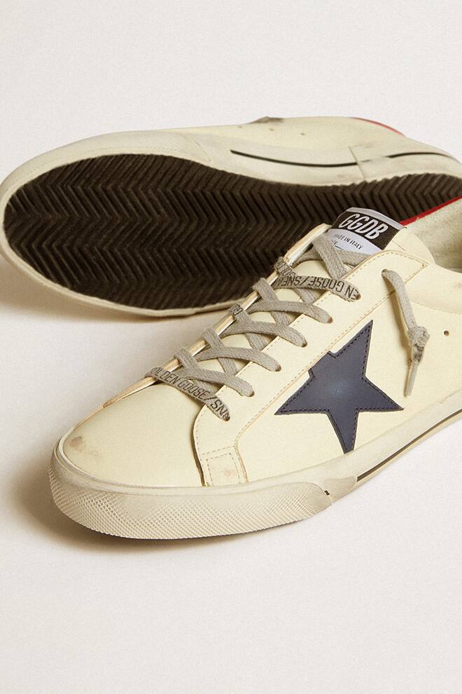 Men | Super-Star White Leather with Red Heel Tab | White x Blue x Red - Image 3