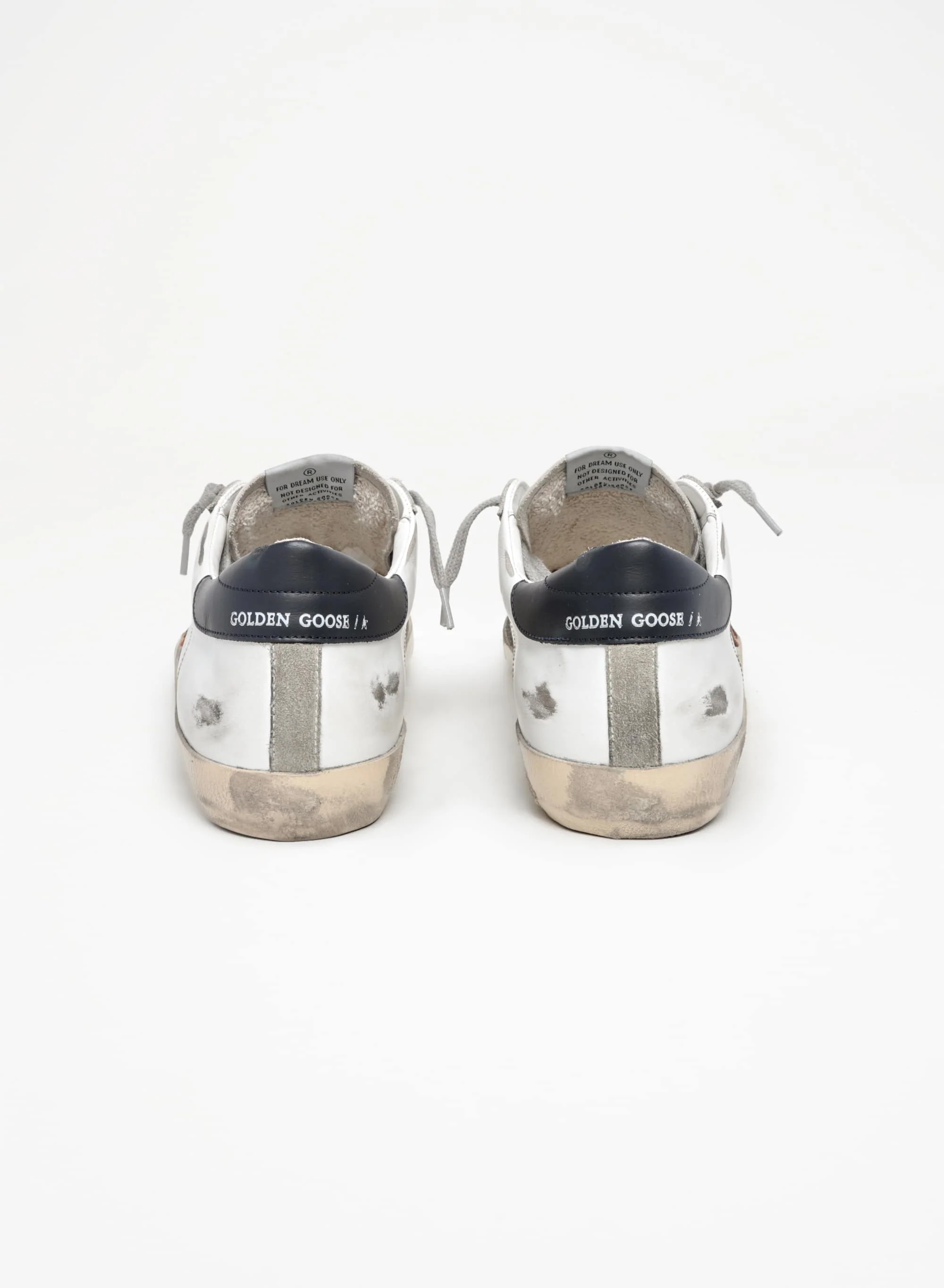 Men | Super-Star with Orange Suede Star & Dark Blue Leather Heel Tab | White x Orange x Dark Blue - Image 4