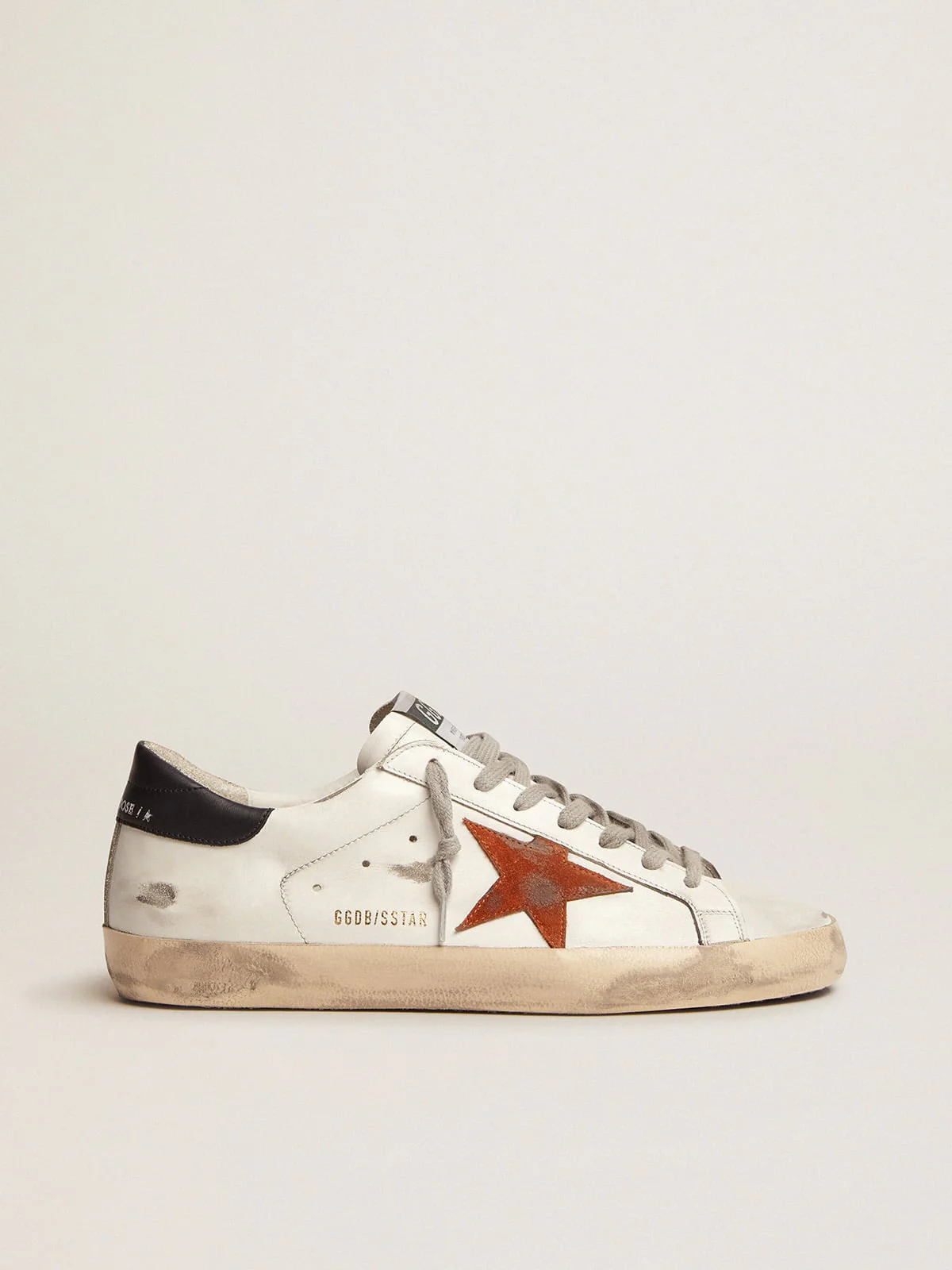 Men | Super-Star with Orange Suede Star & Dark Blue Leather Heel Tab | White x Orange x Dark Blue - Image 5