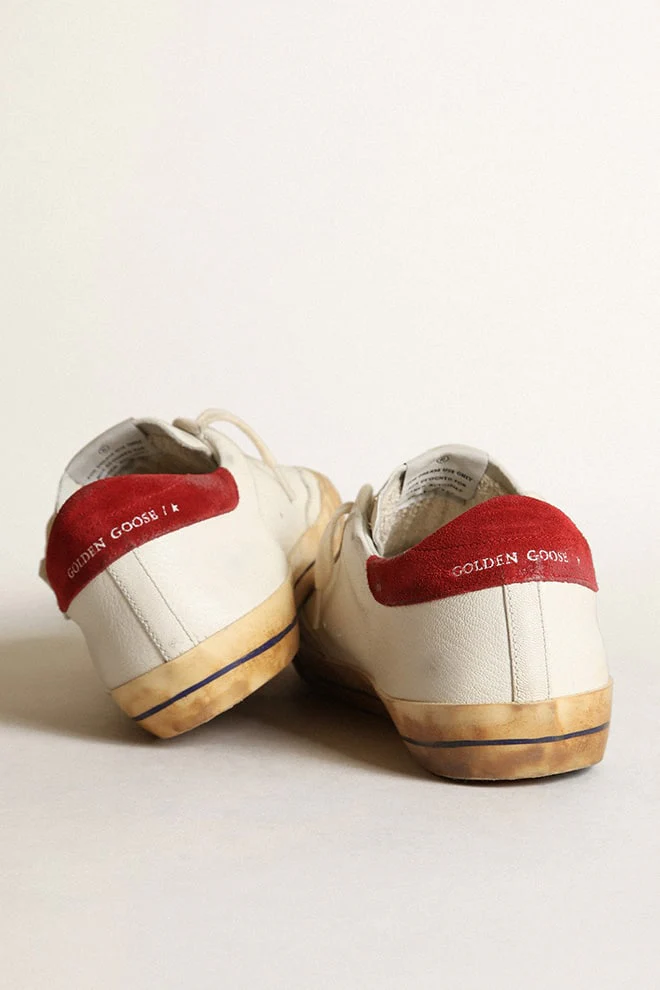 Men | Super-Star with Silver Laminated Leather Star | White x Silver x Red - Image 7