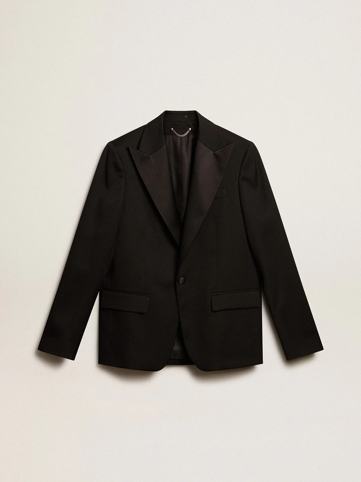 Men | Tuxedo Jacket Black Wool Gabardine | Black - Image 5