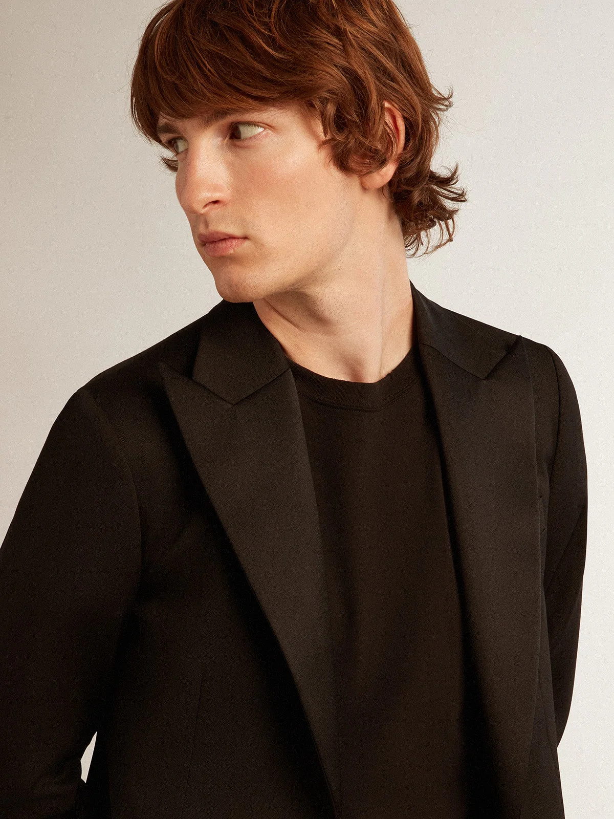 Men | Tuxedo Jacket Black Wool Gabardine | Black - Image 9