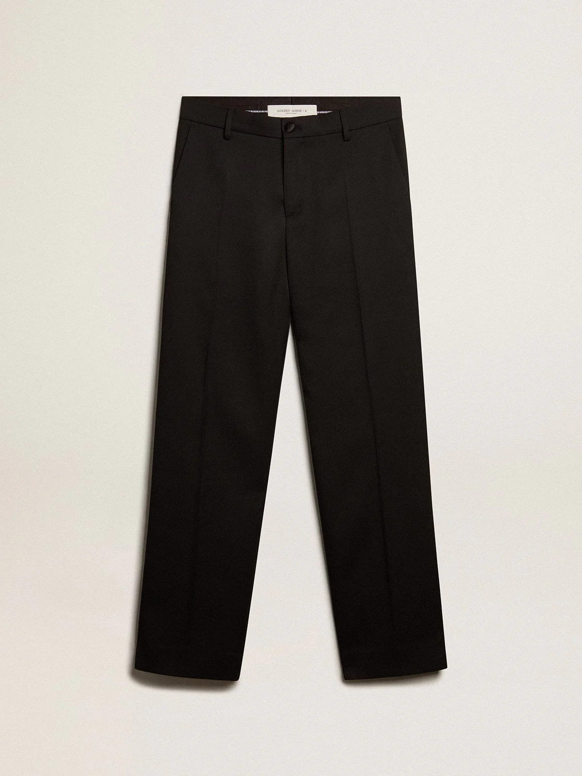 Men | Tuxedo Pants Black Wool Gabardine | Black - Image 10