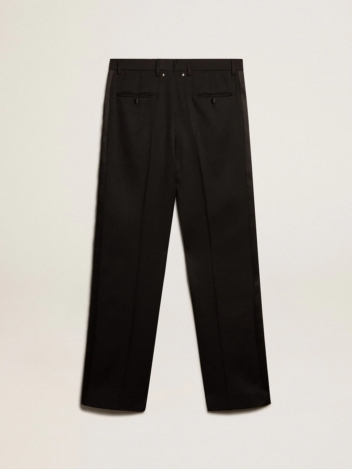 Men | Tuxedo Pants Black Wool Gabardine | Black - Image 4