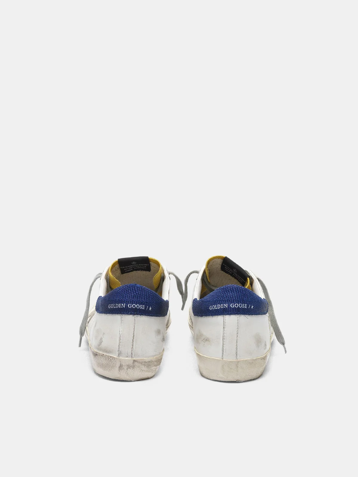 Men | Two-Tone Super-Star Sneakers with Yellow Lizard-Print Insert - Image 3