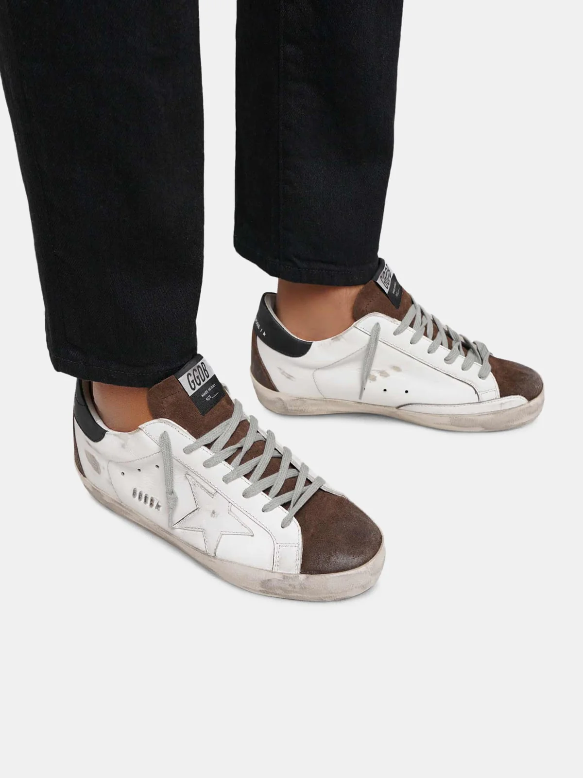 Men | Two-Tone White & Brown Super-Star Sneakers - Image 3