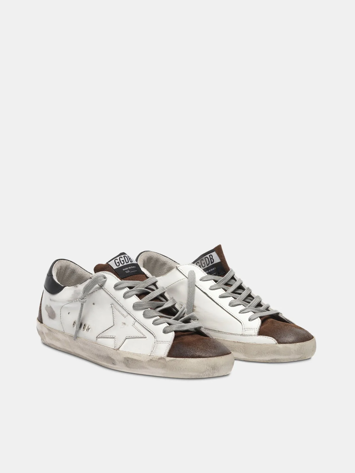 Men | Two-Tone White & Brown Super-Star Sneakers - Image 9