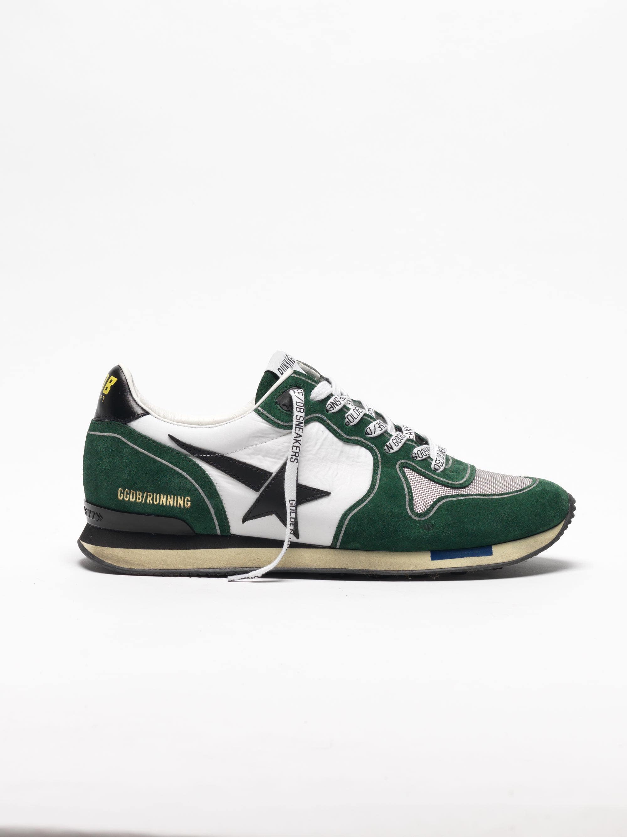 Men | White & Green Running Sneakers Suede - Image 2