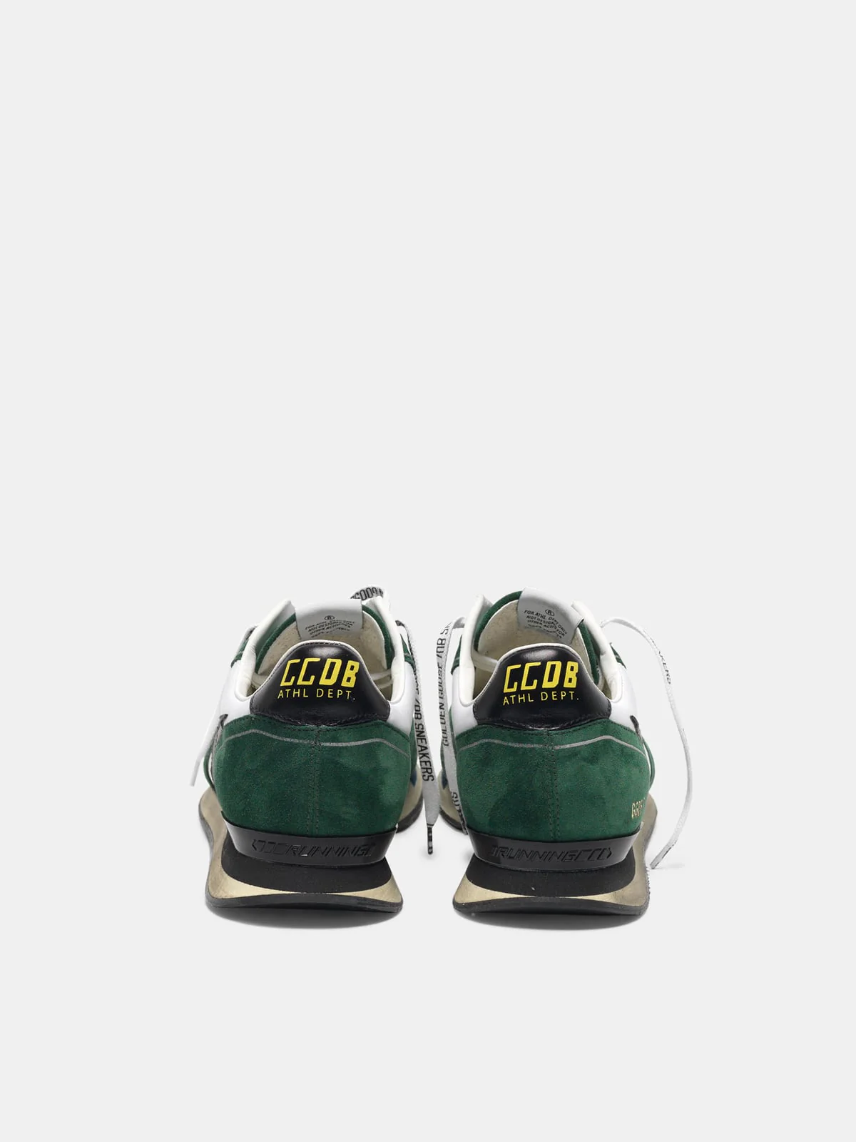 Men | White & Green Running Sneakers Suede - Image 3