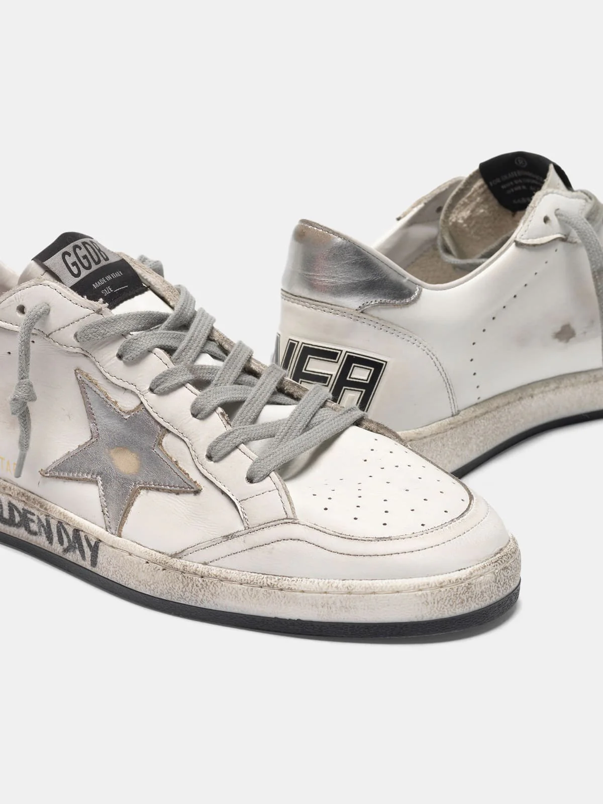 Men | White Ball Star Sneakers with Handwritten Lettering - Image 5
