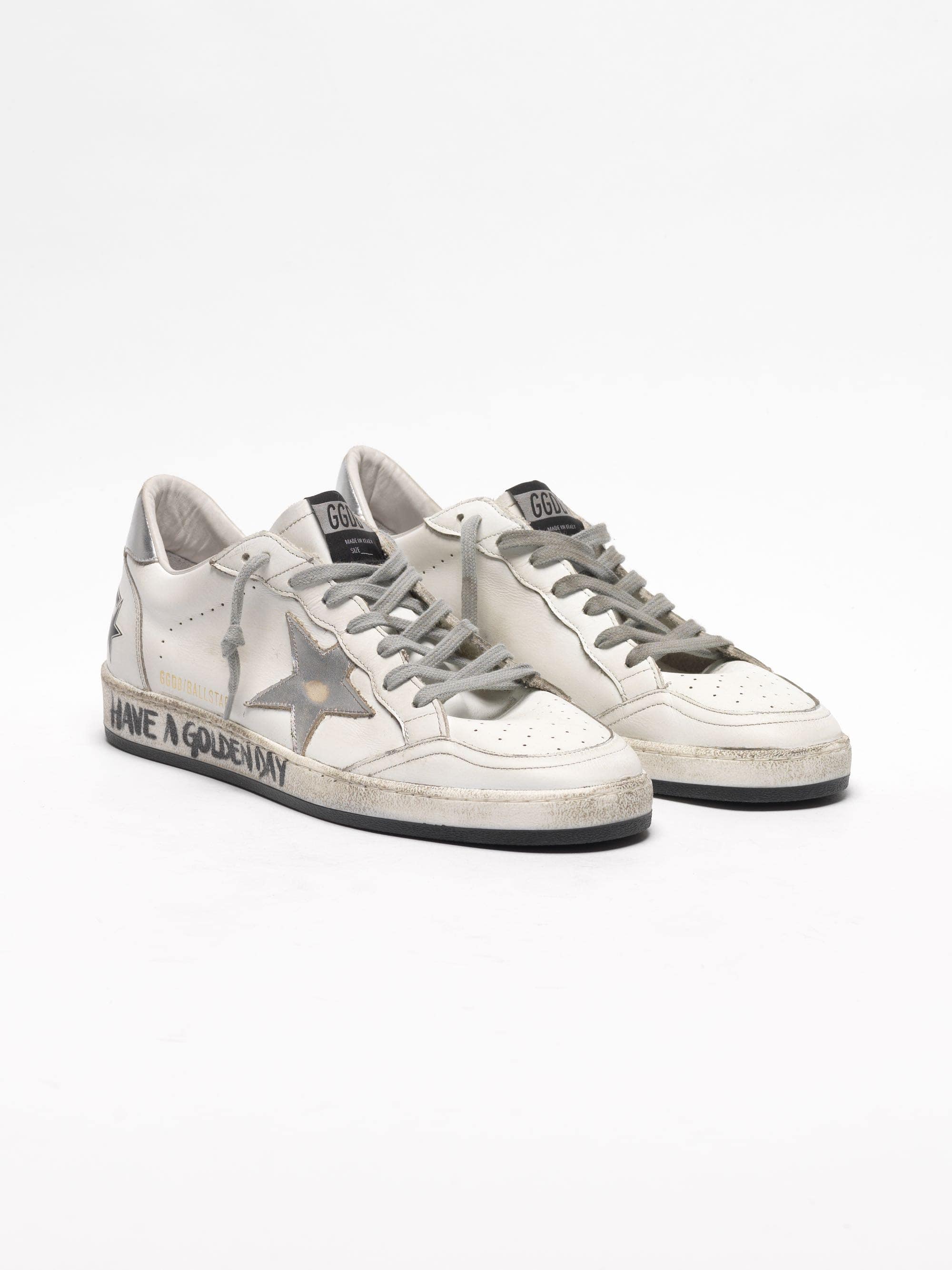 Men | White Ball Star Sneakers with Handwritten Lettering - Image 6