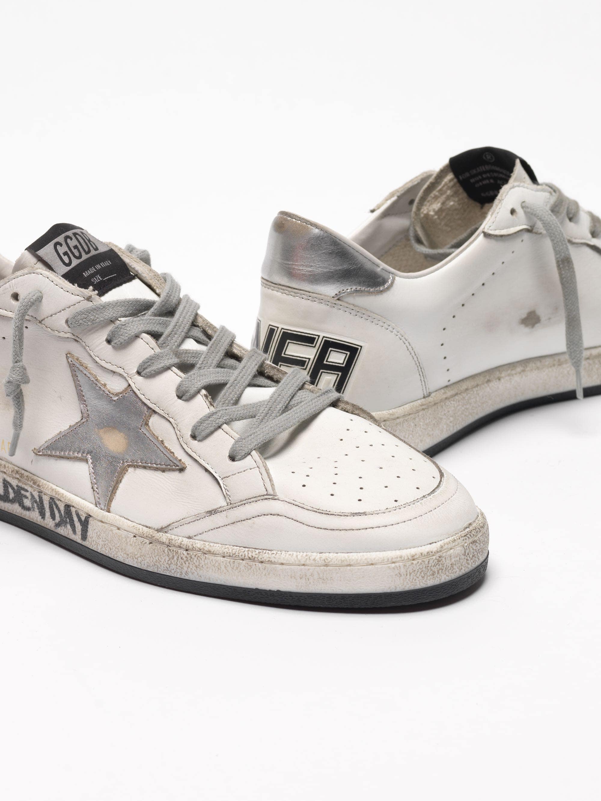 Men | White Ball Star Sneakers with Handwritten Lettering - Image 7