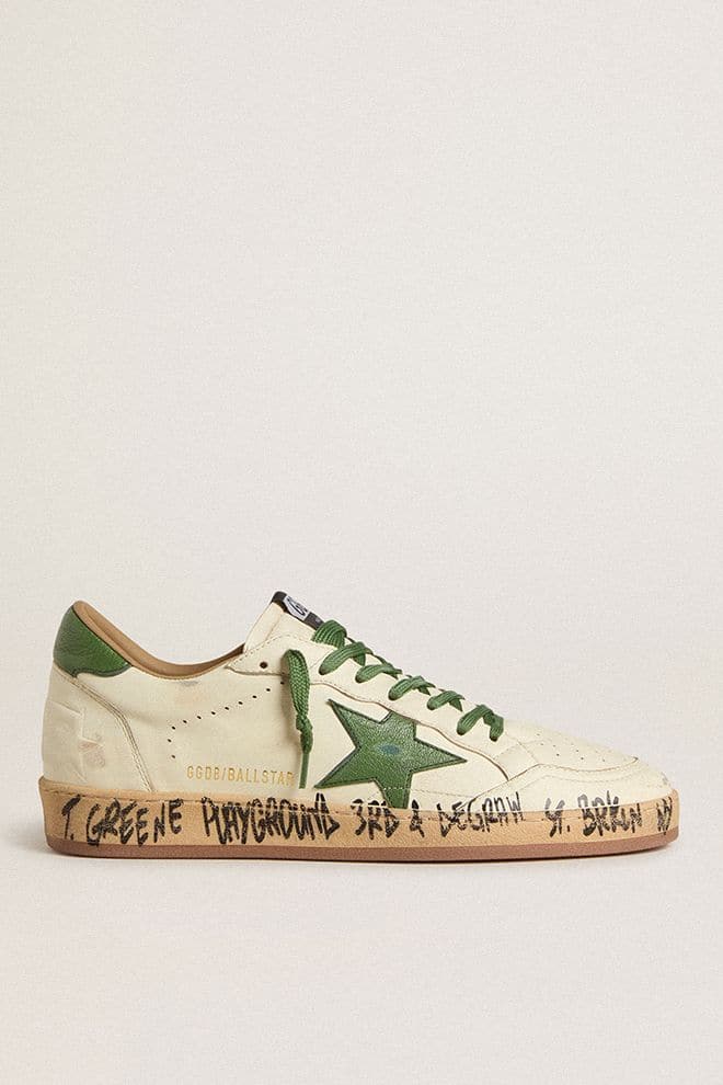 Men | White Ball Star with Green Details | White x Green - Image 4