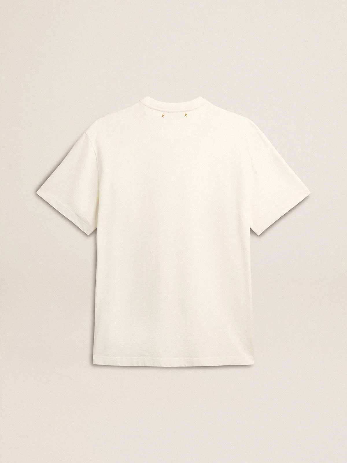 Men | White Cotton T-Shirt with Seasonal Logo Print On The Front | Artic Wolf - Image 5